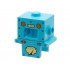 Minifigure, Headgear Head Cover, Costume Cardboard Robot with Rivets and Gauges Pattern: {умерено небесносин}