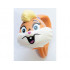 Minifigure, Head, Modified Looney Tunes Lola Bunny with White Face, Bright Pink Nose and Tongue Pattern: {нуга}