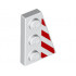 Wedge, Plate 3 x 2 Right with Red Danger Stripes Pattern: {бял}