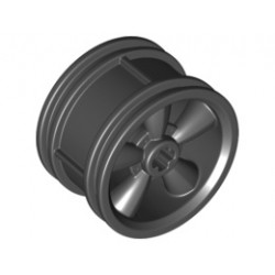 Wheel 30.4mm D. x 20mm with No Pin Holes and 5 Large Spokes: {черен}
