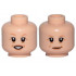 Minifigure, Head Dual Sided Female, Nougat Eyebrows, Cheek Lines, Lips, Open Mouth Smile / Smile Pattern - Hollow Stud: {светло нуга}
