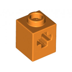 Тухличка 1X1, с кръстообразен отвор: {ярко оранжев}