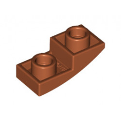 Инверсна плочка 1X2X2/3 с полу дъга: {тъмно оранжев}