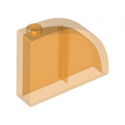 Тухличка 1X4X3 с външна полу дъга No. 1: {прозрачно ярко оранжев}