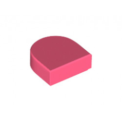 Плоска плочка 1X1, 1/2 кръг: {пъстро коралов}