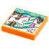 Tile 2 x 2 with Groove with BeatBit Album Cover - Carousel Horse Pattern: {ярко оранжев}