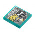 Tile 2 x 2 with Groove with BeatBit Album Cover - Robot Singer with Beatbox Head Pattern: {ярко синьо-зелен}