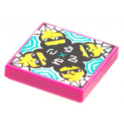 Tile 2 x 2 with Groove with BeatBit Album Cover - Kaleidoscope Guys Pattern: {ярко червеникаво-виолетов}