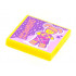 Tile 2 x 2 with Groove with BeatBit Album Cover - Girl with Coral Hair and Heart Hands Pattern: {ярко жълт}