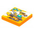 Tile 2 x 2 with Groove with BeatBit Album Cover - Pirate Firing Cannon Pattern: {ярко оранжев}