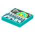Tile 2 x 2 with Groove with BeatBit Album Cover - Lime Minifigure Looking Over Keyboard Pattern: {ярко синьо-зелен}