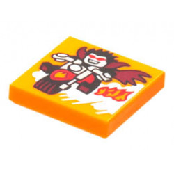 Tile 2 x 2 with Groove with BeatBit Album Cover - Vampire on Motorcycle Pattern: {ярко оранжев}