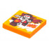 Tile 2 x 2 with Groove with BeatBit Album Cover - Vampire on Motorcycle Pattern: {ярко оранжев}