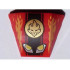 Wedge 4 x 3 Triple Curved No Studs with Yellow and Silver Headlights, Gold Ninjago Fire Power Emblem and Flames Pattern: {ярко червен}