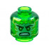 Minifigure, Head White and Lime Energy Face, Lime Eyes, Scowl Pattern - Vented Stud: {прозрачно зелен}