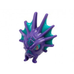 Minifigure, Head, Modified Fish Monster, Large Fin Ears, Dark Turquoise Scales and Webbing Pattern: {светло виолетов}