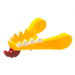 Dragon Head (Ninjago) Jaw Lower with White Teeth and Dark Red Beard and Spines Pattern: {огнено жълто-оранжев}
