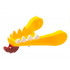 Dragon Head (Ninjago) Jaw Lower with White Teeth and Dark Red Beard and Spines Pattern: {огнено жълто-оранжев}