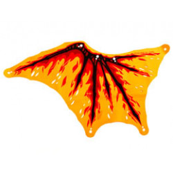 Cloth Wing Dragon Left, Black Bones, Red and Dark Red Flames Pattern: {ярко оранжев}