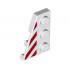 Wedge, Plate 3 x 2 Left with Red Danger Stripes Pattern: {бял}