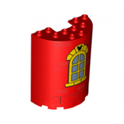 WALL ELEMENT ROUND, 3X6X6, NO. 3: {ярко червен}