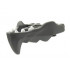 Dragon Head (Ninjago) Jaw with Large Spike and 2 Bar Handles on Back with White Teeth Pattern: {тъмно каменно сив}