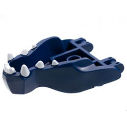 Dragon Head (Ninjago) Jaw with 2 Bar Handles on Back with White Teeth Pattern: {земно син}