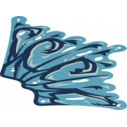 Cloth Wing Dragon Right, Medium Azure and Tattered with Dark Blue Veins Pattern: {бял}