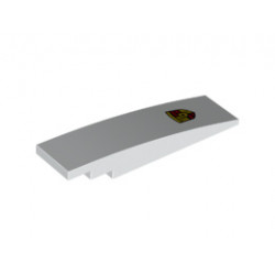 Slope, Curved 8 x 2 with Porsche Logo Pattern: {бял}