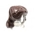 Minifigure, Hair Female Mid-Length Wavy, Side Strands Tied Back: {тъмно кафяв}