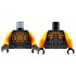 Torso Orange Breastplate with Silver Clasps and Buckle, Bright Light Orange Ninjago Logogram C Pattern / Orange Arms / Black Hands: {черен}