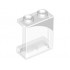 Panel 1 x 2 x 2 with Side Supports - Hollow Studs with White Curved Corner Pattern Model Left Side: {прозрачен}