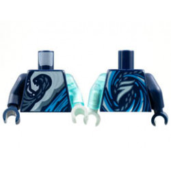 Torso White, Metallic Light Blue, Dark Azure Wave Pattern / Trans-Light Blue Arm Left / Dark Blue Arm Right / Light Aqua Hand Left / Dark Blue Hand Right : {земно син}