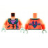 Torso Jacket, Dark Turquoise Lapels, Silver Zipper and Speckles, Medium Lavender Shirt Pattern / Coral Arms / Light Aqua Hands: {пъстро коралов}