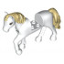 Horse with 2 x 2 Cutout and Movable Neck with Molded Tan Tail and Mane, Printed Eyes Pattern: {бял}