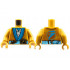 Torso Robe, Dark Azure Hems and Sash, Tan Tunic, Ninjago Logogram N Pattern / Pearl Gold Arms / Pearl Gold Hands: {топло златист}