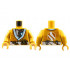 Torso Tunic, White Hems and Belt, Silver Chest with Dark Azure Light, Ninjago Logogram Z Pattern / Pearl Gold Arms / Pearl Gold Hands : {топло златист}