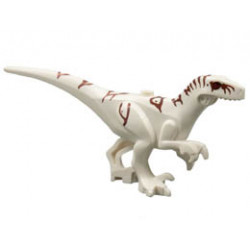 Dinosaur Body Atrociraptor with Reddish Brown Stripes, Red Eyes Pattern: {бял}