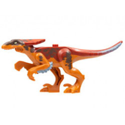 Dinosaur Body Pyroraptor with Dark Red Top, Red and Dark Brown Markings, Sand Blue Feathers Pattern: {тъмно оранжев}