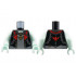 Torso Vest with Red Lapels, Dark Bluish Gray Shirt, Silver Chains, Gold Pendant, Bat on Back Pattern / Light Aqua Arms / Light Aqua Hands : {черен}