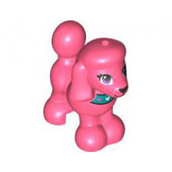 DOG, POODLE, W/ 1.5 HOLE, NO. 6: {пъстро коралов}