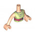 Torso Mini Doll Woman Yellowish Green Shirt with Coral Belt and Silver Necklace Pattern, Light Nougat Arms with Hands: {светло нуга}