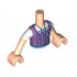 Torso Mini Doll Boy Medium Lavender Vest with Medium Azure Trim over White Shirt Pattern, Light Nougat Arms with Hands with White Short Sleeves : {светло нуга}