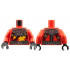 Torso Silver Armor and Buckle, Dark Red Straps, Bright Light Orange Bars Pattern / Red Arms / Black Hands: {ярко червен}