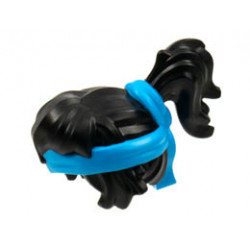 Minifigure, Hair Female with Ponytail, Dark Azure Headband Pattern: {черен}