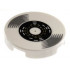 Tile, Round 2 x 2 with Bottom Stud Holder with Vinyl Record with Black Label Pattern: {бял}