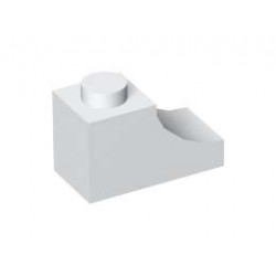 BRICK 1X2, OUTSIDE HALF ARCH, NO. 1: {бял}