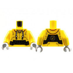 Torso Hoodie, Silver Neck and Circuitry Pattern / Yellow Arms / Light Bluish Gray Hands: {ярко жълт}