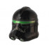 Minifigure, Headgear Helmet SW Clone Trooper (Phase 2) with Green, Silver, and Light Bluish Gray Visor and Vents Pattern (Crosshair) : {черен}