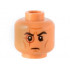 Minifigure, Head SW Black Eyebrows, Dark Red Crosshair Tattoo and Dark Orange Cheek Lines Pattern - Hollow Stud: {нуга}